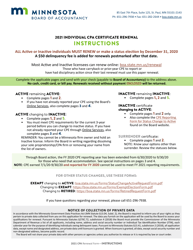 &quot;Individual CPA Certificate Renewal&quot; - Minnesota, 2021
