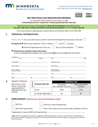 Individual Rap Registration Renewal - Minnesota