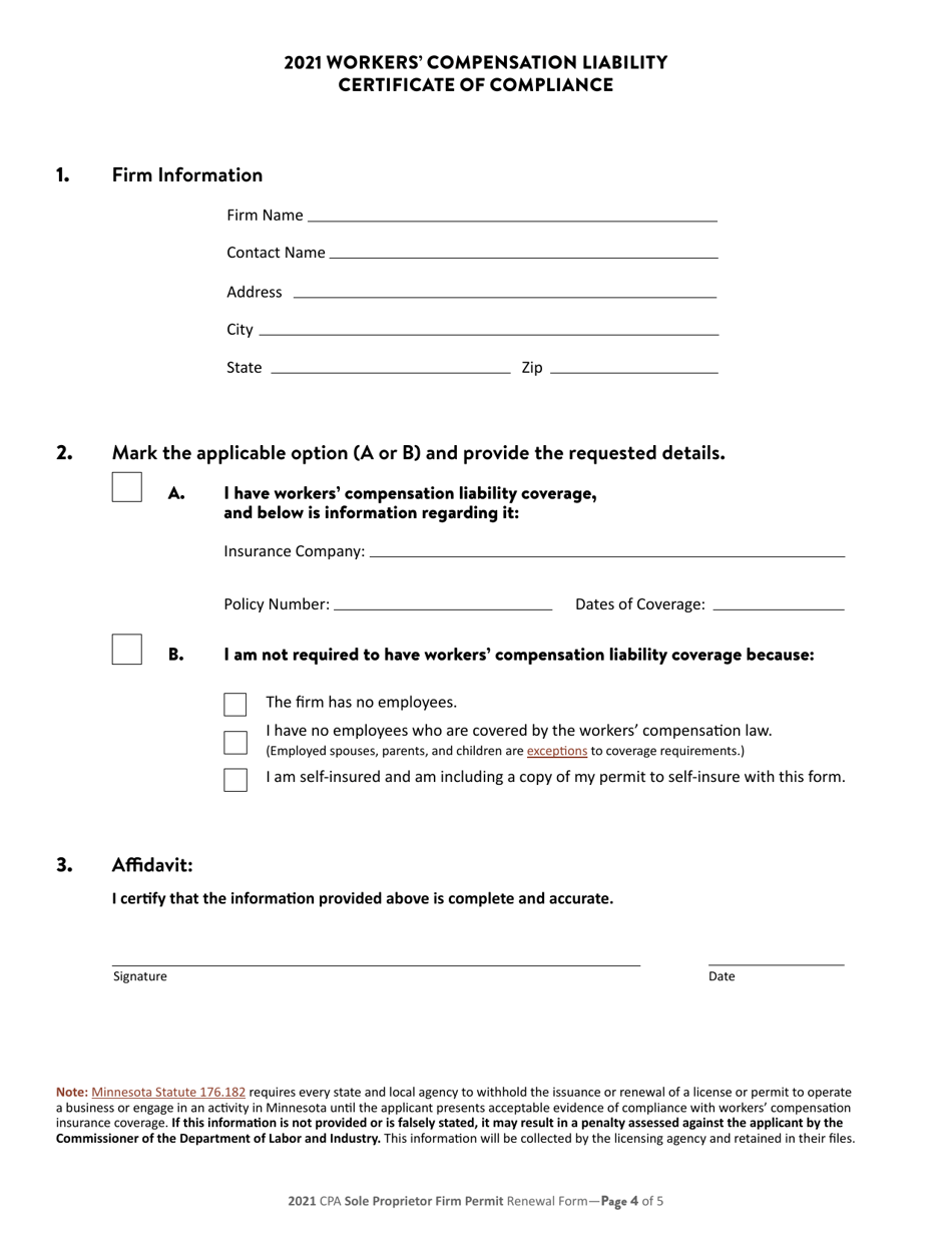 CPA Sole Proprietor Firm Permit Renewal - Minnesota, Page 5