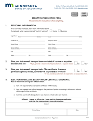 Exempt Status Election Form - Minnesota, Page 2