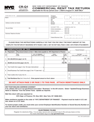 Document preview: Form CR-Q1 Commercial Rent Tax Return - New York City