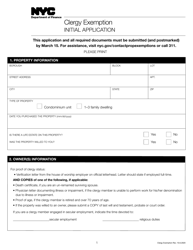 Clergy Exemption Initial Application - New York City, Page 3