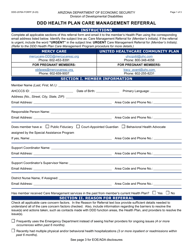 Form DDD-2076A Ddd Health Plan Care Management Referral - Arizona