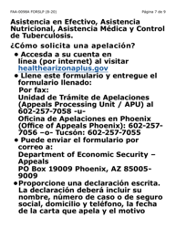 Formulario FAA-0098A-SLP Solicitud De Apelacion (Letra Grande) - Arizona (Spanish), Page 7