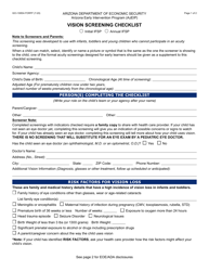 Document preview: Form GCI-1085A Vision Screening Checklist - Arizona