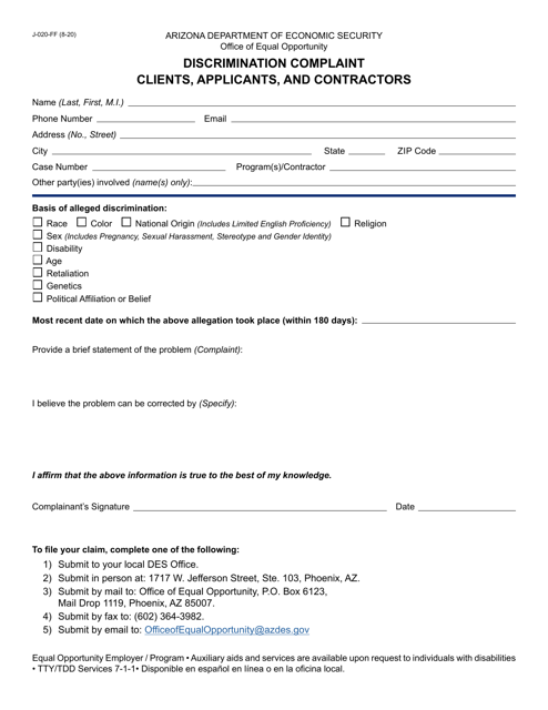 Form J-020  Printable Pdf