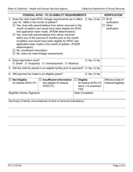 Form FC3 Determination of Federal AFDC-FC Eligibility - California, Page 2