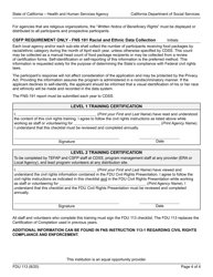 Form FDU113 Civil Rights Annual Training Checklist for Csfp and Tefap - California, Page 4