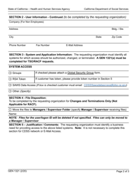 Form GEN1321 Cdss System and Application Access Form - California, Page 2