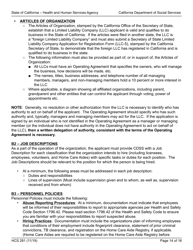 Form HCS281 Application Instructions for a Home Care Organization License - California, Page 14