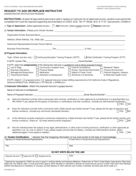 Document preview: Form LIC9140A Request to Add or Replace Instructor - California