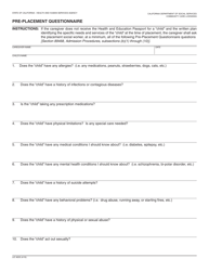 Document preview: Form LIC9225 Pre-placement Questionnaire - California