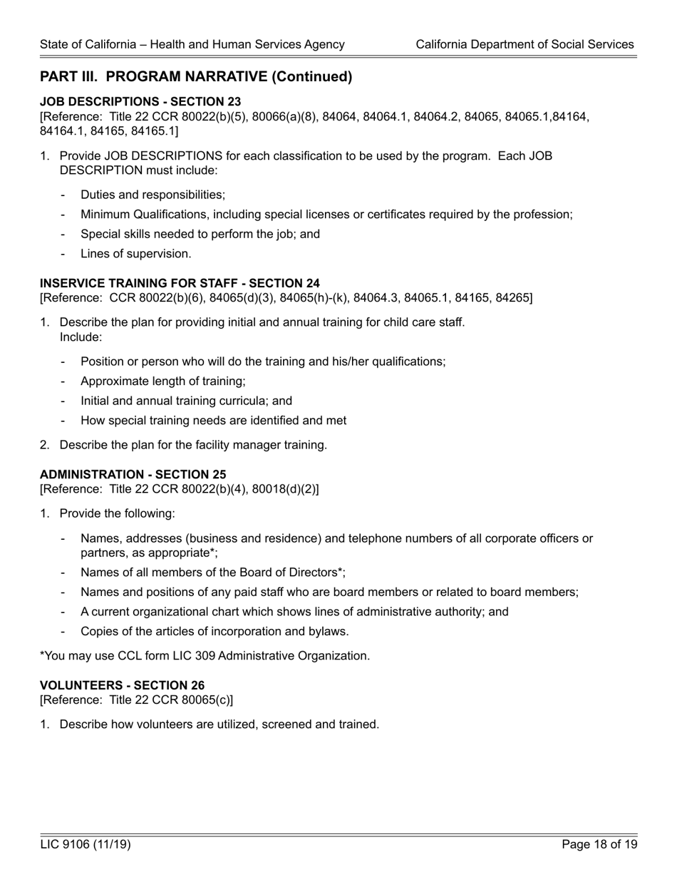 Form LIC9106 Group Home Program Statement - California, Page 18