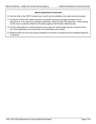 Form SOC154C Agency - Short-Term Residential Therapeutic Program (Strtp) Admission Agreement Child Placed by Agency Into Strtp - California, Page 4