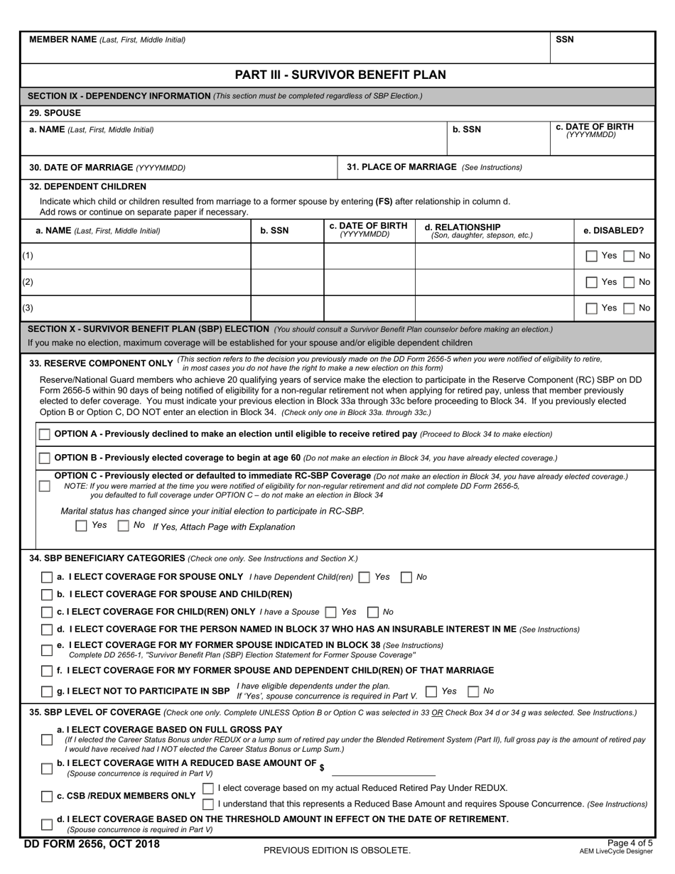 DD Form 2656 Download Fillable PDF or Fill Online Data for Payment of