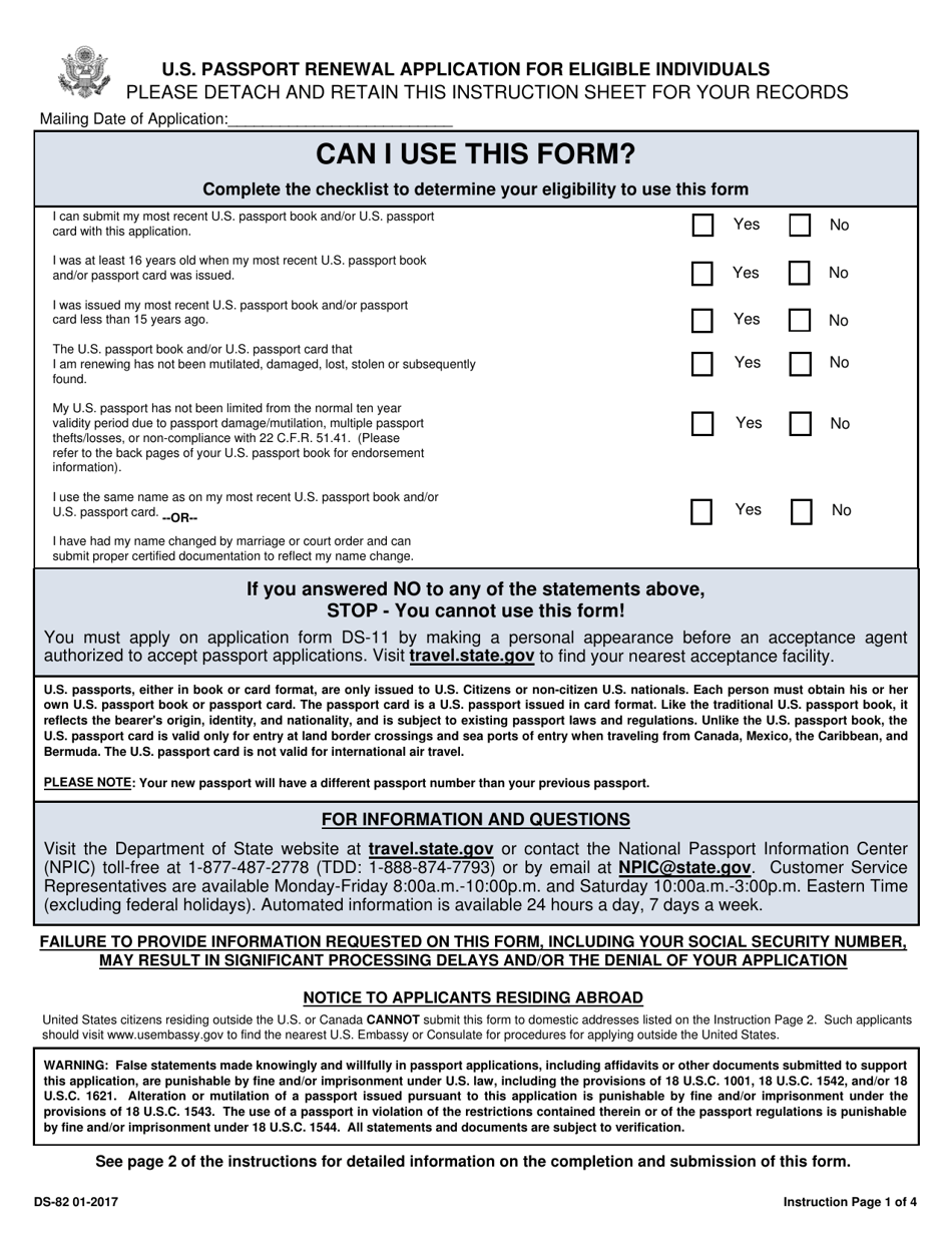 Form DS 82 Fill Out Sign Online And Download Printable PDF Templateroller