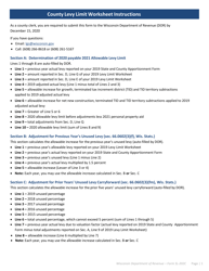 Instructions for Form SL-202C County Levy Limit Worksheet - Wisconsin