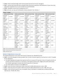 Instructions for Form SL-202M Municipal Levy Limit Worksheet - Wisconsin, Page 2