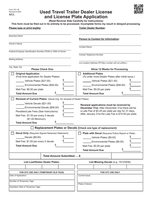 Form 791-1B  Printable Pdf