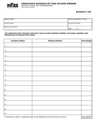 Form SFN29410 Schedule T-82 Operator&#039;s Schedule of Take in-Kind Owners - North Dakota
