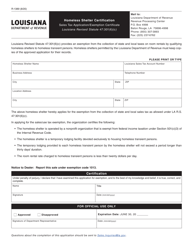 Document preview: Form R-1389 Homeless Shelter Certification Application/Sales Tax Exemption Certificate - Louisiana