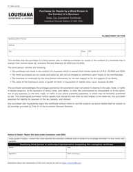 Document preview: Form R-1355 Purchases for Resale by a Blind Person in the Conduct of a Business - Louisiana