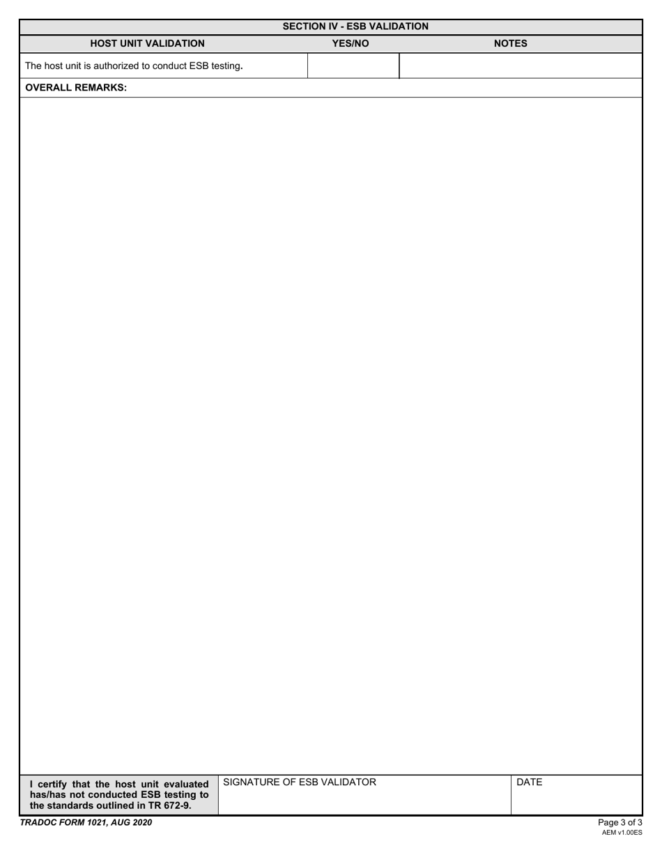 TRADOC Form 1021 Expert Soldier Badge (Esb) Validator Checklist, Page 3
