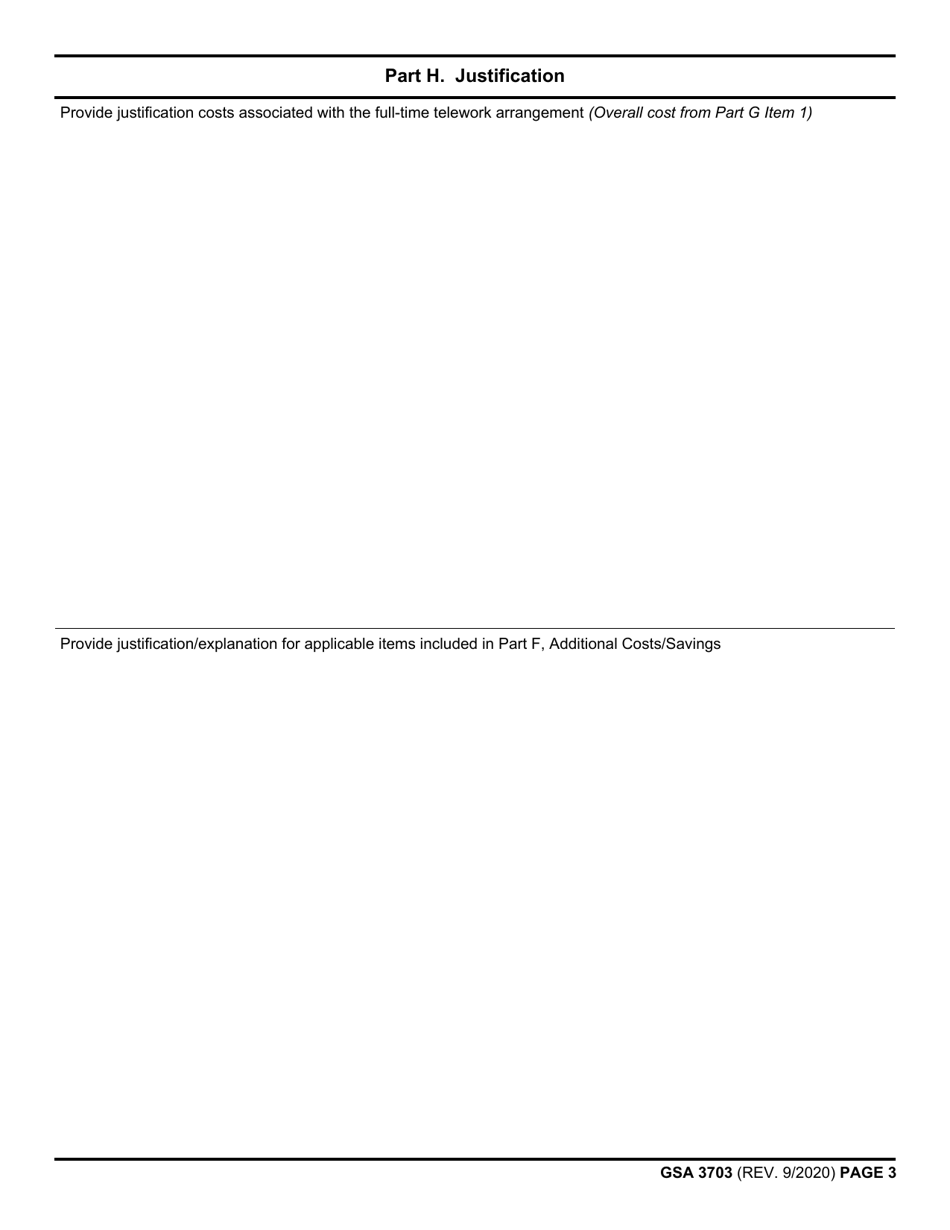 GSA Form 3703 Full-Time Telework Arrangement Analysis Tool, Page 3