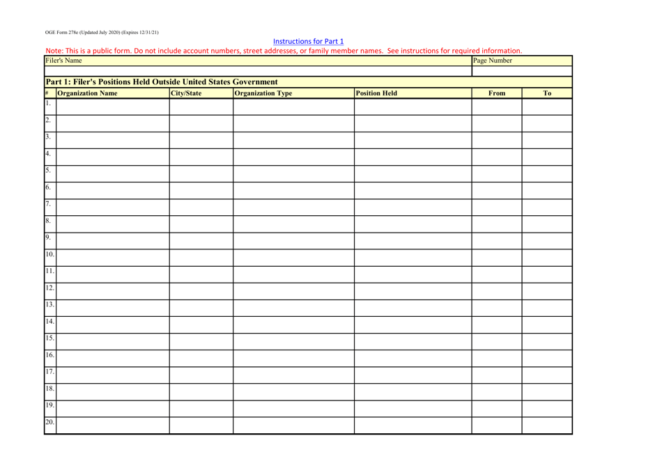 OGE Form 278E Executive Branch Personnel Public Financial Disclosure Report, Page 12