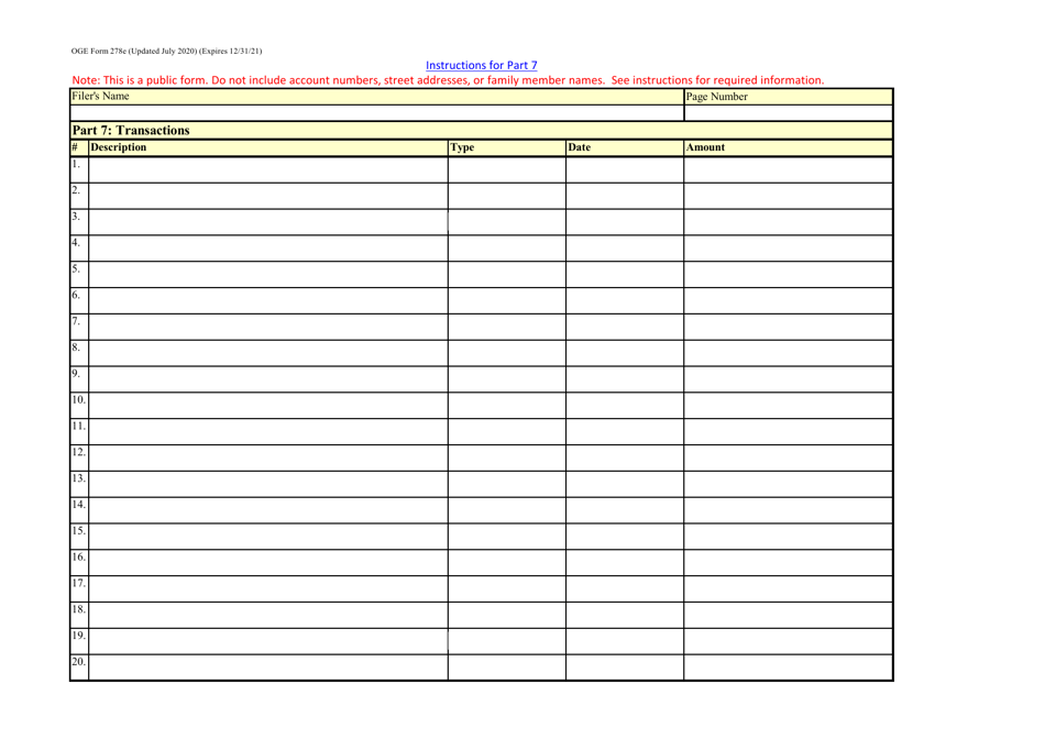 OGE Form 278E Executive Branch Personnel Public Financial Disclosure Report, Page 18