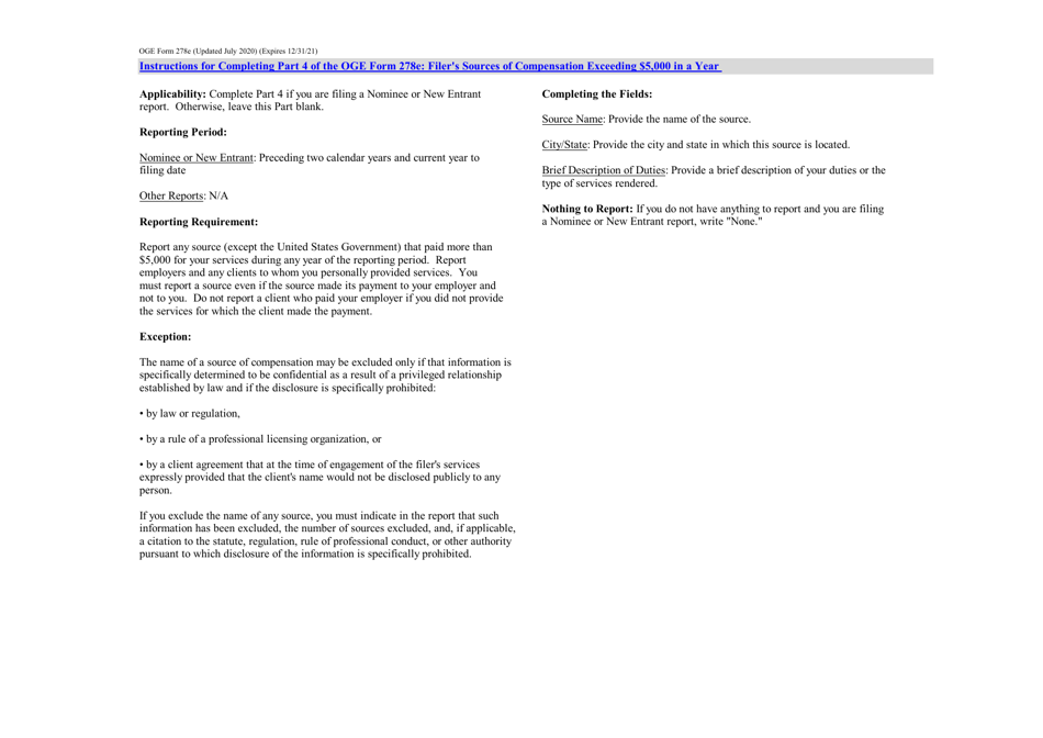 OGE Form 278E Executive Branch Personnel Public Financial Disclosure Report, Page 5