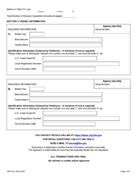 CBP Form 339V Annual User Fee Decal Request - Vessel, Page 2