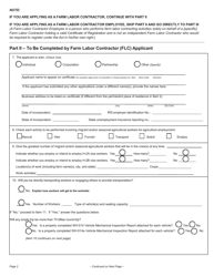 Form WH-530 Application for a Farm Labor Contractor or Farm Labor Contractor Employee Certificate of Registration, Page 2