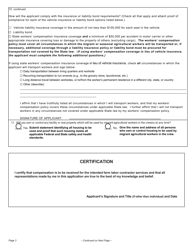 Form WH-530 Application for a Farm Labor Contractor or Farm Labor Contractor Employee Certificate of Registration, Page 3