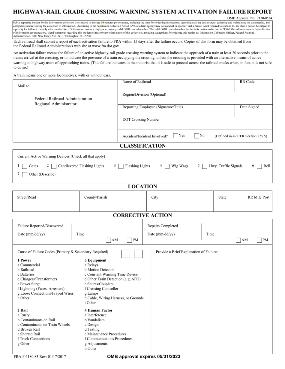 FRA Form 6180.83 - Fill Out, Sign Online and Download Fillable PDF ...