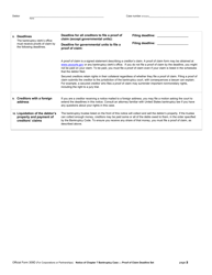Official Form 309D Notice of Chapter 7 Bankruptcy Case - Proof of Claim Deadline Set (For Corporations or Partnerships), Page 2
