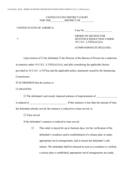 Form AO248 Order on Motion for Sentence Reduction Under 18 U.s.c. Section 3582(C)(1)(A)