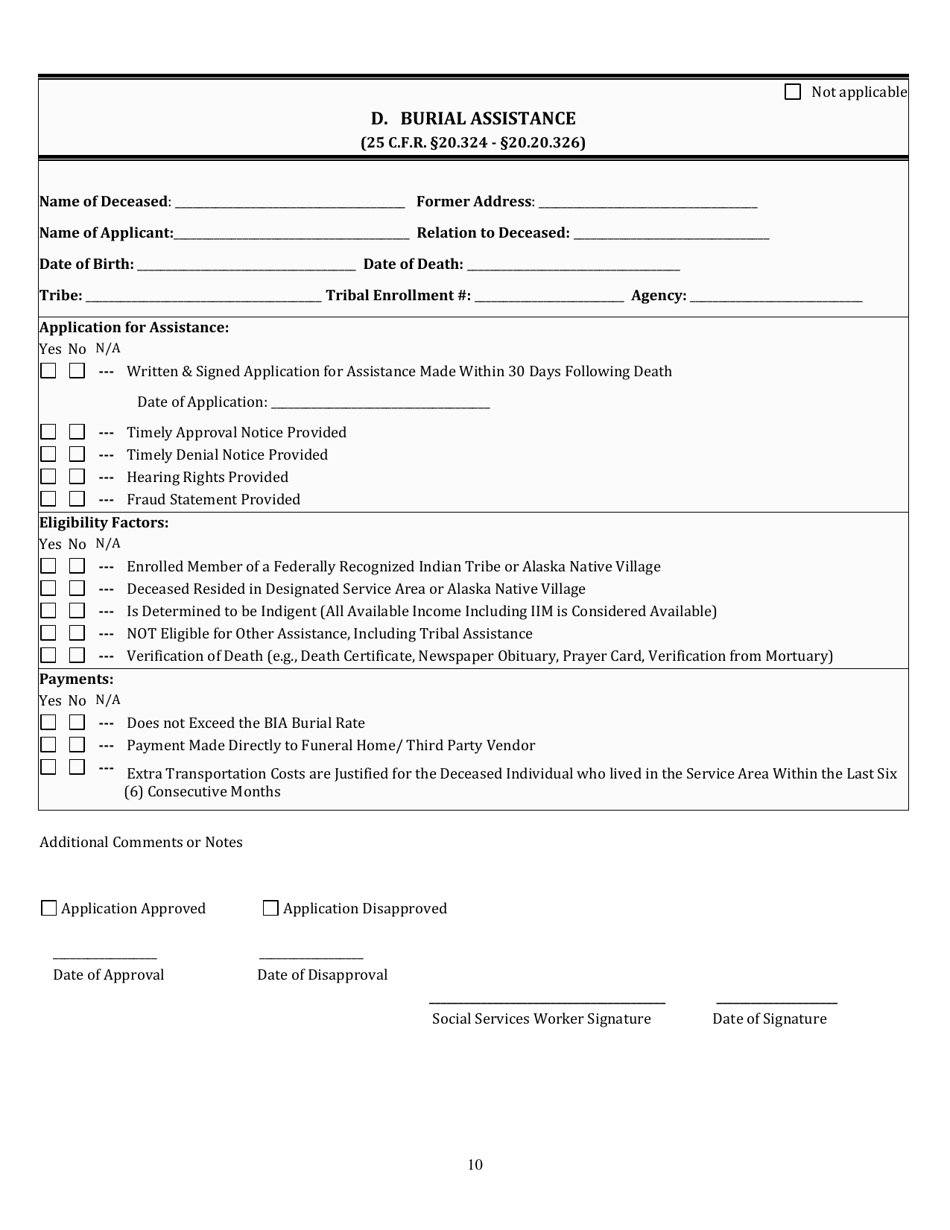 BIA Form 5-6601 Application for Financial Assistance and Social Services, Page 12