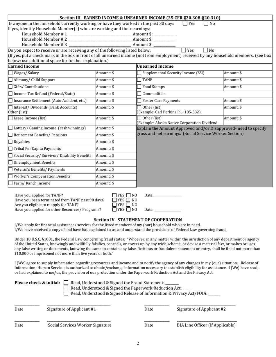 BIA Form 5-6601 Download Printable PDF or Fill Online Application for ...