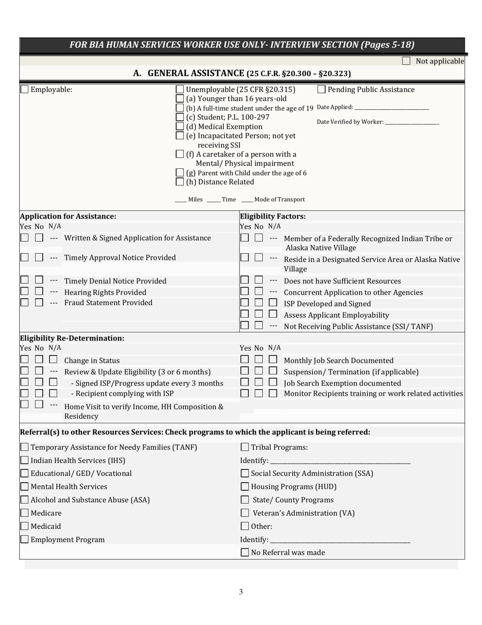 BIA Form 5-6601 Application for Financial Assistance and Social Services, Page 5