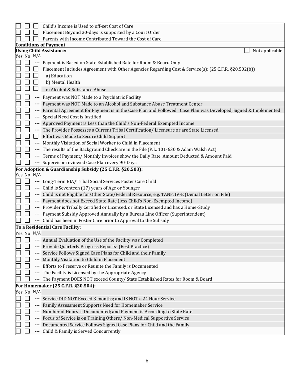 BIA Form 5-6601 Application for Financial Assistance and Social Services, Page 8