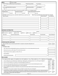 SBA Form 5C Disaster Home / Sole Proprietor Loan Application, Page 2