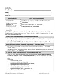 Form 05-21-011 Test Security Agreement Level 4 - Alaska, Page 2