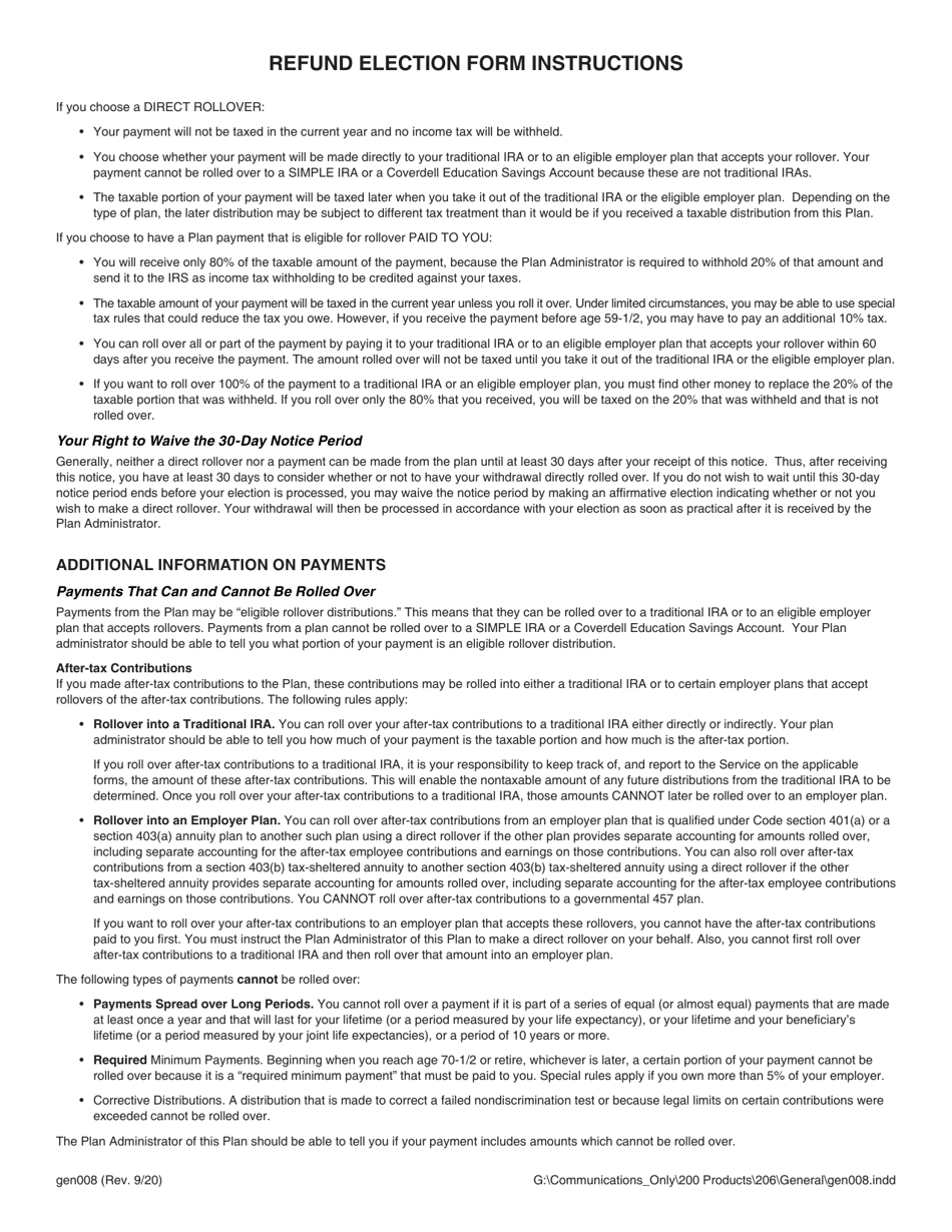 Form GEN008 Refund Election - Alaska, Page 4