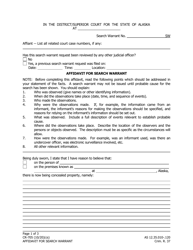 Document preview: Form CR-705 Affidavit for Search Warrant - Alaska