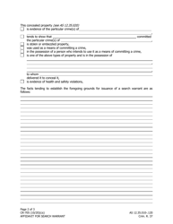 Form CR-705 Affidavit for Search Warrant - Alaska, Page 2
