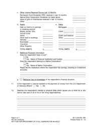 Form PG-100 Petition for Appointment of a Full Guardian for an Adult - Alaska, Page 4
