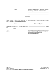 Form PG-100 Petition for Appointment of a Full Guardian for an Adult - Alaska, Page 7