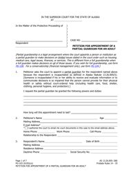 Form PG-103 Petition for Appointment of a Partial Guardian for an Adult - Alaska