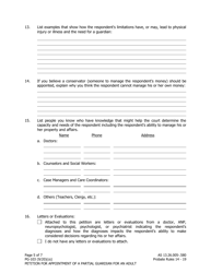 Form PG-103 Petition for Appointment of a Partial Guardian for an Adult - Alaska, Page 5